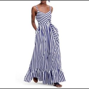 J crew Gonzo Nautical Striped Maxi Dress NWT